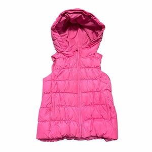 GAP Kids Hooded Puffer Vest | Hot Pink | Size M(8)